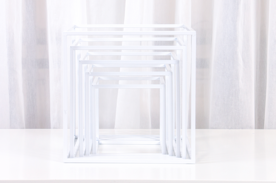 WHITE METAL FRAME SET